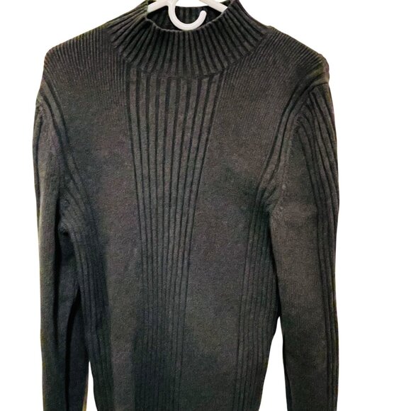 Express Other - Express Mens Pullover Sweater Dark Gray  Mock Neck Cotton Ribbed Long Sleeve M